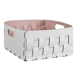 ADJ Корзинка Bottega, 35x35xH20 см., цвет: устричный/пепельная роза