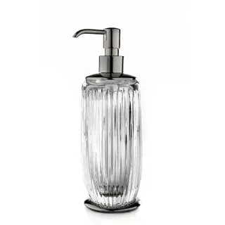 3SC Elegance Дозатор для мыла, настольный, цвет: прозрачный хрусталь/никель черный матовый