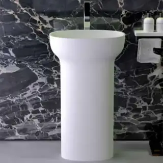 KNIEF Prime Раковина 53х35х90 см, без отв., отдельностоящая, с выходом в пол, цвет: белый матовый