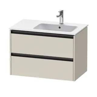 Duravit Ketho Тумба подвесная 81х48см, с раковиной, 2 ящика, цвет: тауп матовый