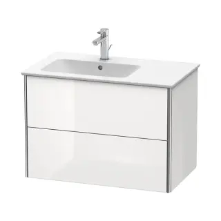 Duravit XSquare Тумба с раковиной, 81х47.8х56см., подвесная, с 1 отв., с 2 выдвижными ящика, цвет: белый глянец