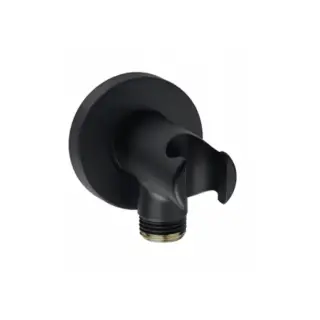 Bossini Душевой держатель из латуни, с водорозеткой, цвет: черный матовый