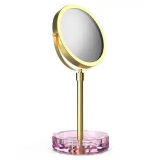 Decor Walther KR KSA Kristall Зеркало косметическое, настольное, цвет: розовый/золото матовое