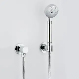 THG Mossi cristal clair Душевой комплект с ручным душем, шланг 1500 мм., держатель и подвод воды, цвет: хром