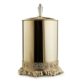 3SC Bally Ведро с крышкой, ручка BohemeSwarovski, цвет: золото 24к. Lucido