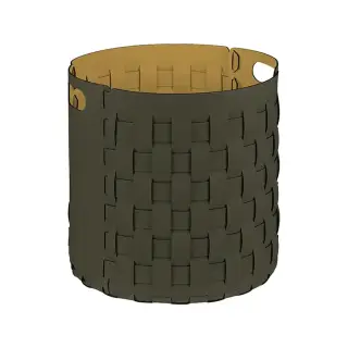 ADJ Круглая корзина Bottega, D40xH40 см., цвет: оливковый/горчичный