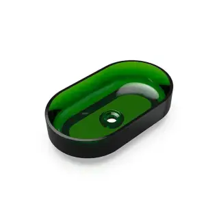 Knief Ellipse Shape Раковина накладная 55x32x14см, без отв, из полимерного материала, цвет: Malachit # 090