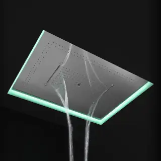 Antonio Lupi Душевая система Meteo XXL 100x75x11 см, с подсветкой LED, цвет: полированная сталь