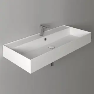 Simas Agile Раковина 101х46 см, 1 отв., подвесная, с переливом, цвет: белый