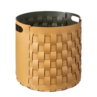 ADJ Круглая корзина Bottega, D40xH40 см., цвет: горчичный/оливковый