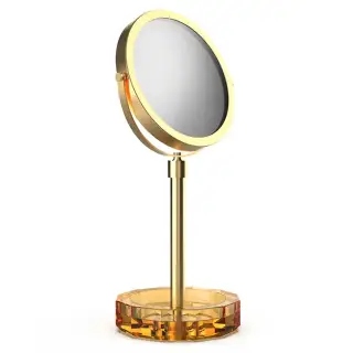Decor Walther KR KSA Kristall Зеркало косметическое, настольное, цвет: янтарь/золото матовое