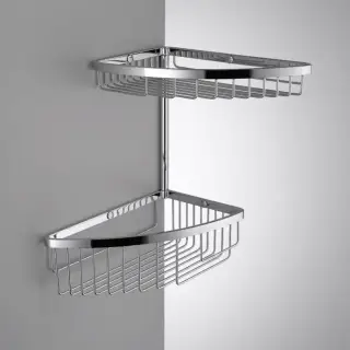 Colombo Angolari Двойная угловая полочка, цвет: хром