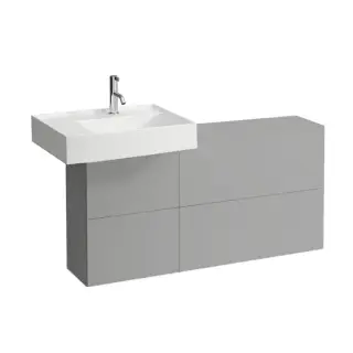 Laufen Kartell Тумба под раковину слева, 120х27х61см, с 1 дверцей и 2 створками, подвесная, покрытие LLC, цвет: сланцево-серый
