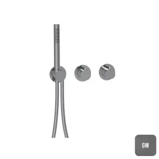 Almar Modular Смеситель для душа, встраиваемый, термостатический, с ручным душем и шлангом, цвет: Gun Metal Brushed PVD