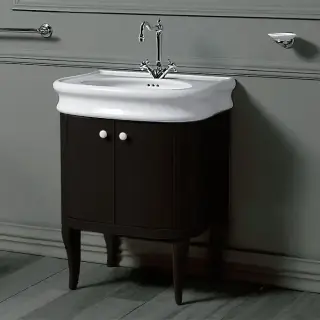 SIMAS Lante Комплект мебели, тумба с двумя дверцами, раковиной, 70см, напольный, цвет: черный