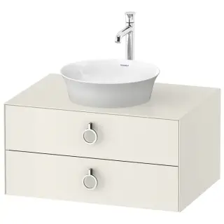 Duravit White Tulip Тумбочка подвесная 80x55х40.8см., раковина, 2 ящика с ручкой, цвет: Nordic White HighGloss