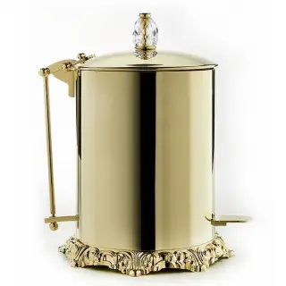 3SC Bally Ведро с крышкой, педалью, soft close, ручка Swarovski, цвет: золото 24к. Lucido