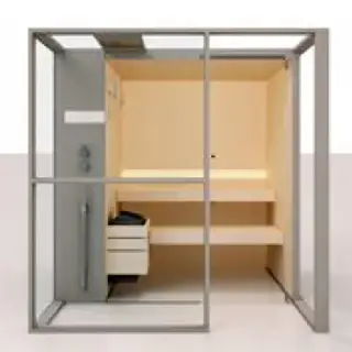 Effegibi Logica S Filo Сауна 214x250х217см, угловая SX, цвет: White Cloud