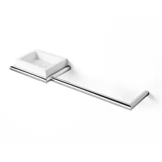 3SC Guy Полотенцедержатель и мыльница, 40см., слева, подвесная, композит Solid Surface, цвет: белый матовый/хром