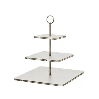 ADJ Сервировочная стойка 30x30xH35см., ручка круглая, цвет: устричный/фурнитура бронза