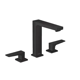 Hansgrohe Metropol Смеситель для раковины 160, на 3 отв, с донным клапаном, излив 152мм, цвет: черный матовый