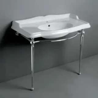 SIMAS Arcade Консоль 105х56см, c белой раковиной на 1 на отв, напольная, цвет: консоли cromo.