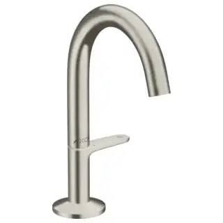 Axor One Смеситель для раковины Sel 140, на 1 отв., с донным клапаном Push-Open, цвет: сталь
