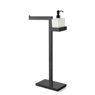 3SC SK Напольная стойка 63см, с полотенцедержателем и дозатором для жидкого мыла, цвет: черный матовый