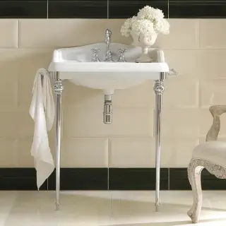 3SC Consolle Консоль Dandy 98х56хh104см, с раковиной LA02, сифоном и полотенцедердателями, напольный, цвет: хром