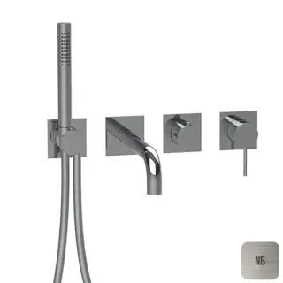 Almar Смеситель для ванны, встраиваемый, на 2-3 потребителя, с ручным душем, цвет: Nichel Brushed