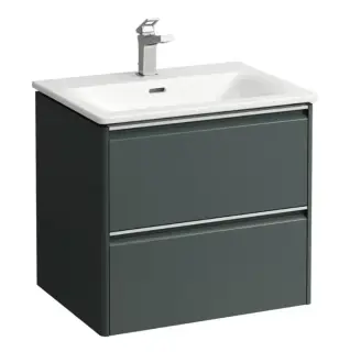 Laufen Palace Комплект мебели 600х450х545 мм., с раковиной Slim, 2 ящика, органайзер для ящика, ручка анодированный алюминий, цвет: интенсивный серый
