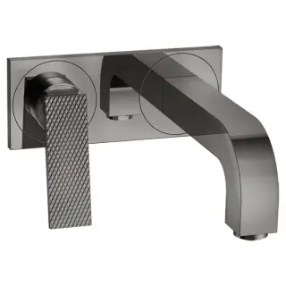 Axor Citterio Смеситель для раковины, встраиваемый, излив: 22см, с панелью, текстура, цвет: полированный черный хром