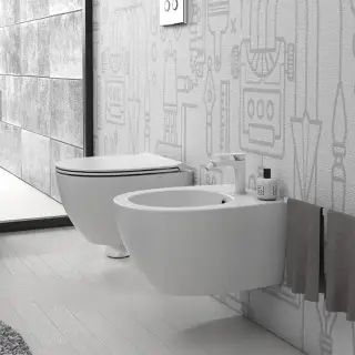 Globo 4ALL Биде подвесное 54х36 см, 1 отв. под смеситель, с системой скрытого крепежа, цвет: белый матовый