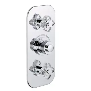 THG Pétale de cristal clair Смеситель для душа, термостатический, 2 потока, цвет: хром/прозрачный хрусталь