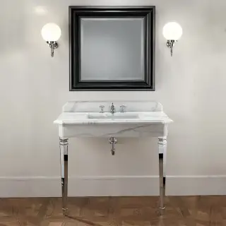 Devon&Devon Epoque Декоративная структура 100х59.7см, с раковиной на 3 отв., напольный, цвет: хром/белый мрамор