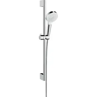 Hansgrohe Crometta Vario Unica Душевой набор: штанга 650mm, ручной душ, 2jet (Rain, IntenseRain), EcoSmart, шланг, цвет: белый/хром