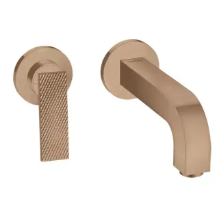 Axor Citterio Смеситель для раковины, встраиваемый, излив: 22см, с текстурой, цвет: шлифованное красное золото
