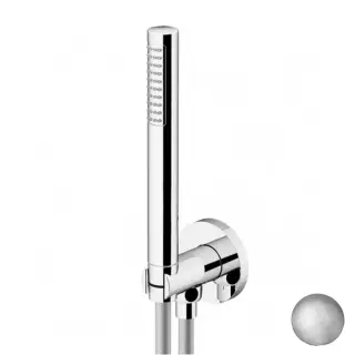 Gattoni Programma Doccia Набор для душа: душевая лейка c 1-м режимом, выпуск из стены- держатель душа, шланг 150см, цвет Nickel brushed