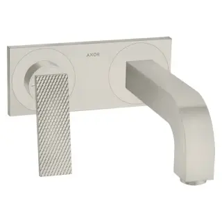 Axor Citterio Смеситель для раковины, встраиваемый, излив: 22см, с панелью, текстура, цвет: сталь