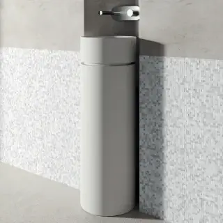 Kerasan Oke Раковина круглая 30см, на пьедестале, без отв., цвет: белый матовый