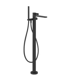 Gessi Inverso Rigato Смеситель для ванны, напольный, с переключателем и ручным душем, цвет: Matte Black