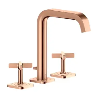 Axor Citterio E Смеситель для раковины, на 3 отв., с донным клапаном, цвет: полированное красное золото