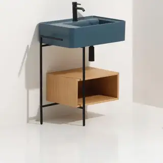 Simas Ratio Раковина чаша подвесная 75x46xh18 см, с 1 отв. для смесителя, без перелива, цвет: navy matt