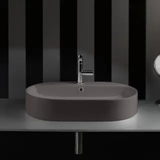 Kerasan Ciotola Раковина-чаша 65х40х12 см, 1 отв., с переливом, цвет: Ferro matt