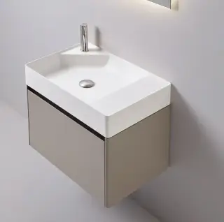 Antonio Lupi Simplo Комплект подвесной мебели 63х42хh37,5см, с 1 ящиком, цвет: Havana goffrato с раковиной из материала Flumood белой