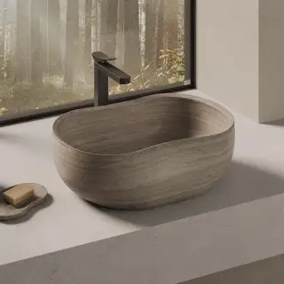 Dea Design Marble Forli Раковина 56х38х18см., накладная, без отв., мрамор, цвет: Stone Silk