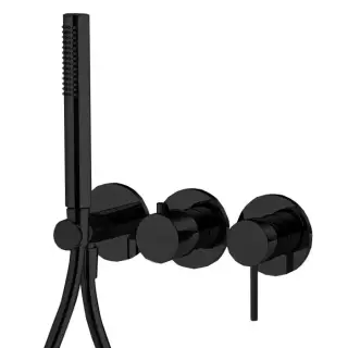 Fima Carlo Frattini Spillo Up Смеситель для душа, встраиваемый, с переключателем на 2 источника, с ручным душем, цвет: черный матовый