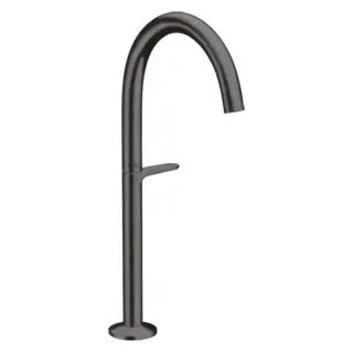 Axor One Смеситель для раковины Sel 260, на 1 отв., высокий, с донным клапаном Push-Open, цвет: шлифованный черный хром