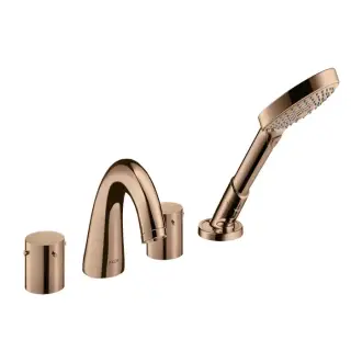 Axor Starck Смеситель на борт ванны, на 4 отв., с ручным душем, цвет: полированное красное золото