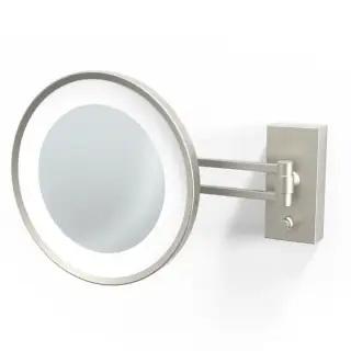 Decor Walther BS 36 LED Косметическое зеркало 22см, подвесное, увел. 3x, подсветка LED, цвет: никель сатинированный